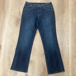 NWOT JAG Midrise Bootcut Jeans Size 12 Dark Wash Blue Stretch Denim Embroidered